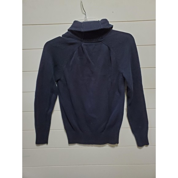 Tommy Hilfiger womens size SP long sleeve cable knit shawl collar sweater navy - Picture 2 of 4